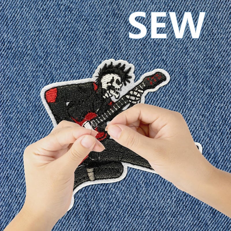 Cazzon Dark Embroidered Applique Iron On Patches for Backpacks, Rock Band Patches for Jackets, Cool Sew Patch for Clothing, Jeans, Hats, DIY Accessories (Dark10 15 Pcs) - Image 4